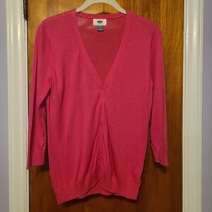 Old Navy lightweight 3/4 sleeve cardigan, coral, size S